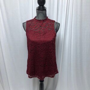 Apt 9 Lace Blouse Womens Size Small Cranberry Lined Sleeveless Top